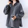 Sweatshirt for Women Cotton Oversize Half-open Collar Fleece Thickened Loose Round Neck Casual Pullover Long Sleeve Top Sweatshirt