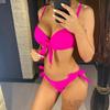 Costum de baie Bikini Push-Up cu Noduri Femei Costume de Baie Femei Set Bikini Două Piese cu Cupe Sutiene Costume de Baie Swim EMA