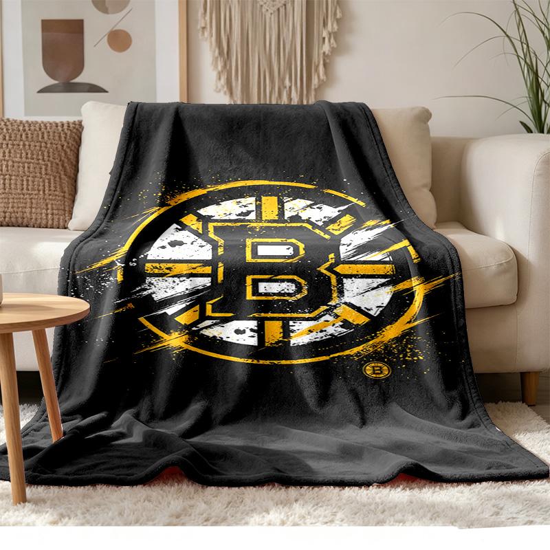 Boston Bruins Soft and Comfortable Flannel Suitable for Sofas Living Rooms Outdoor Camping Travel and Also Makes a Great Anniversary Gift