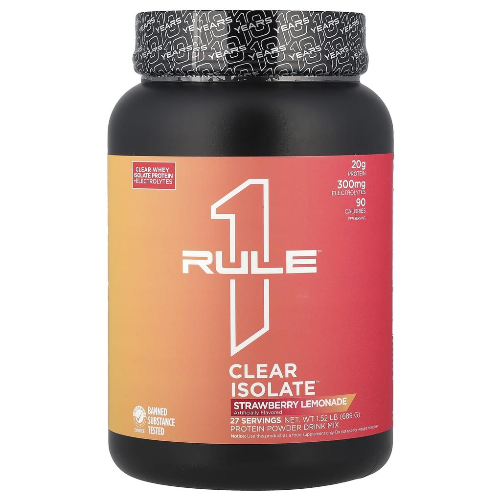 Rule One Proteins Clear Isolate™, Strawberry Lemonade, 1.52 Lb (689 G)