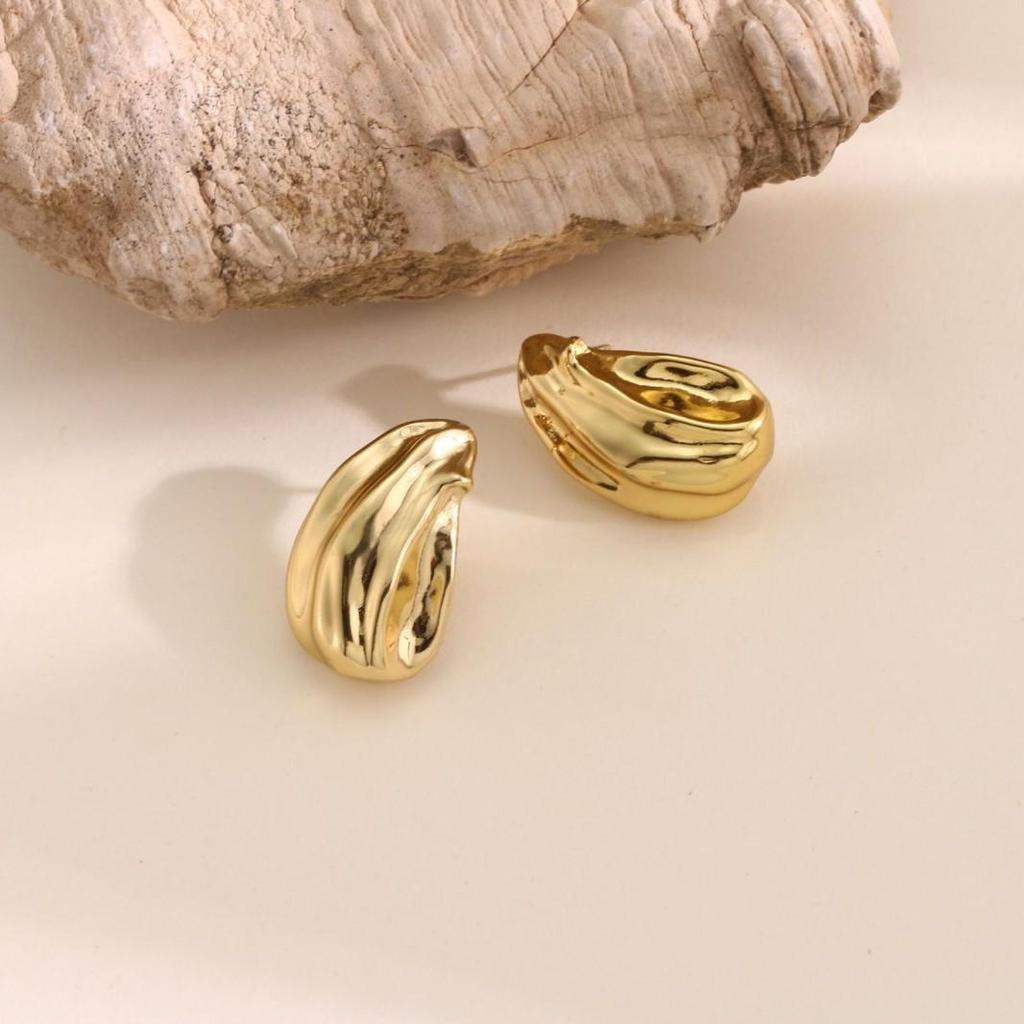 18k Gold-Plated Titanium Steel Geometric Stud Earrings for Women