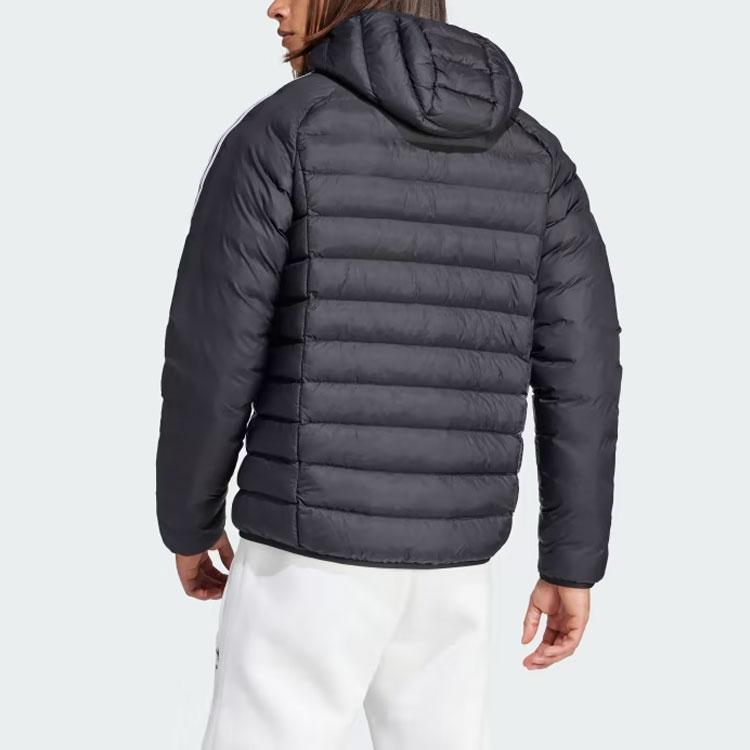 Adidas Originals Padded Hooded Puffer Jacket With Three-Stripe Design Men Outerwear Black IL2563