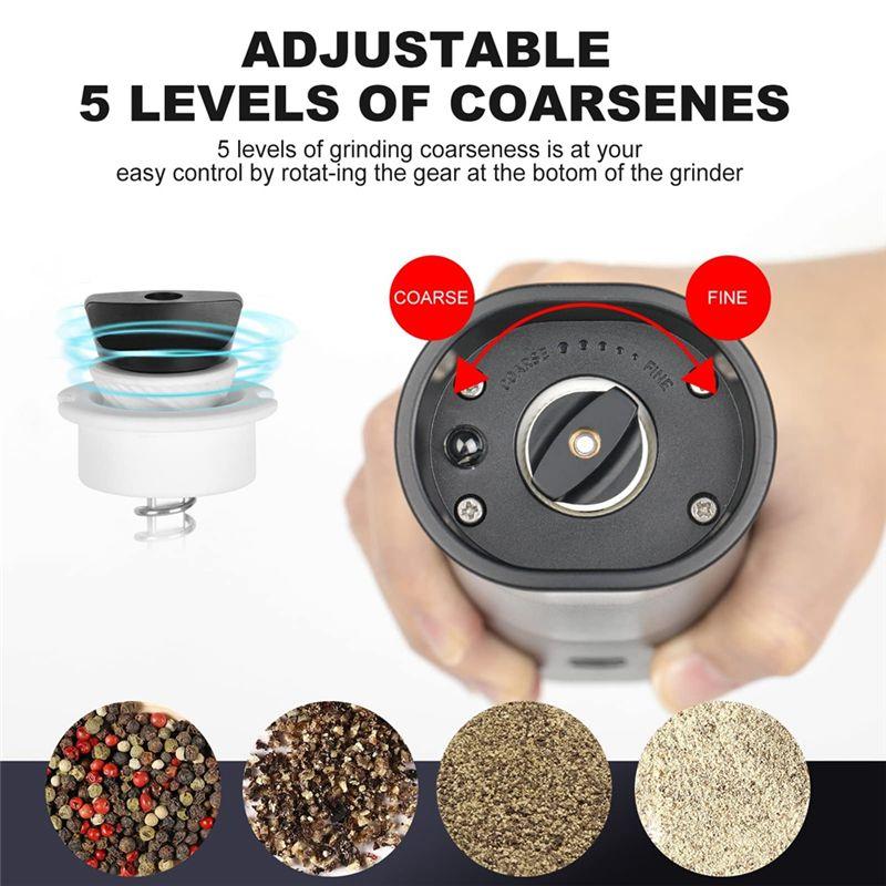 

BHBL Electric Pepper and Salt Grinder, Pepper Mill, Automatic One Hand Operation, Adjustable Coarseness, Suitable for Kitchen China Mainland
