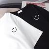 Kids' White Cotton Smiley Face T-Shirt - Short Sleeve, Loose Fit, Medium & Large Sizes