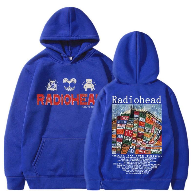 Radiohead Vintage Print Hoodie Men's Women Clothing Pullover Hip Hop Rock Band Hail To The Thief Music Album Hooded Sweatshirts
