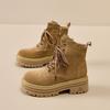 Thick-soled Heightening Martin Boots Women's New Retro Casual Tooling Boots Fashionable Versatile Big Yellow Boots Outdoor Short Boots