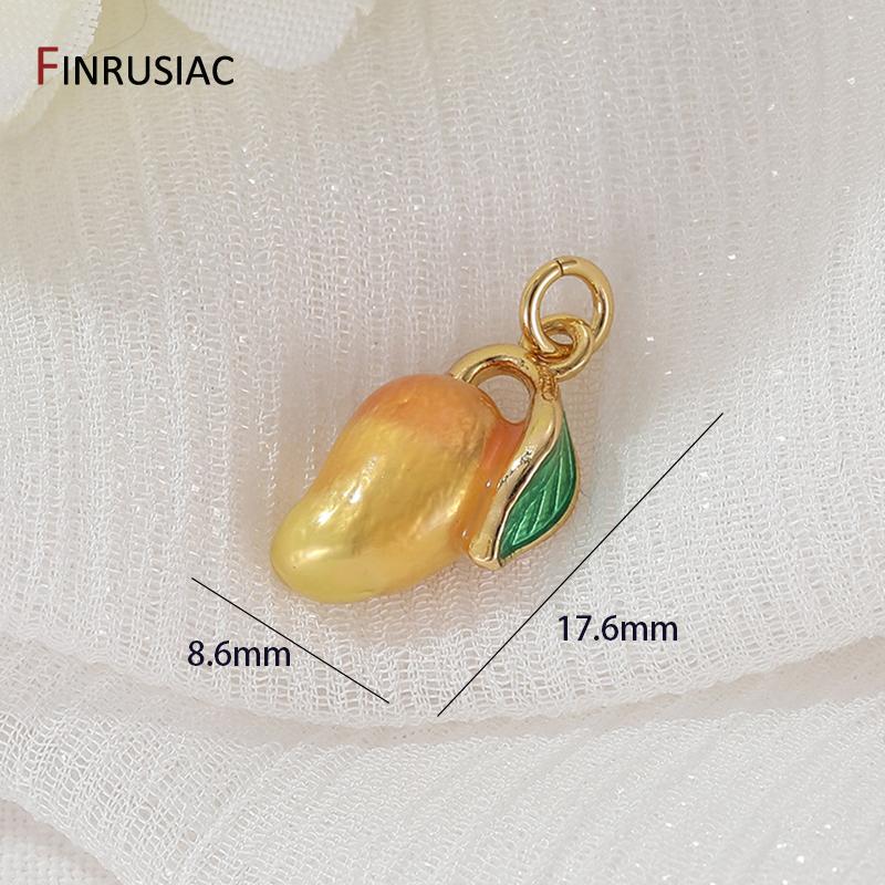 

14K Gold Plated Brass Enamel Fresh Colorful Fruit Charm For Necklace Making,Charms for Jewelry,DIY Jewelry Materials 1 piece