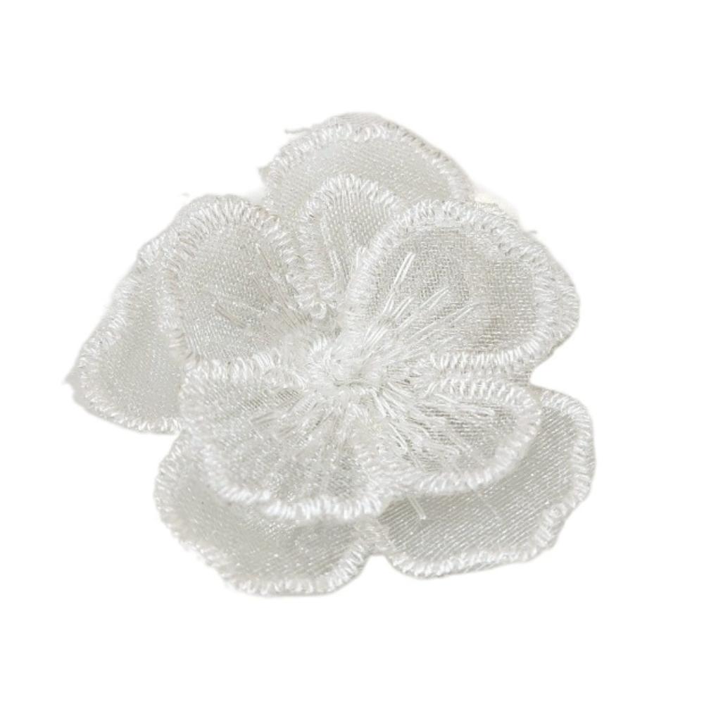 10PCS Embroidered Organza Fabric Floral Appliques  For Hairband Nail Decoration