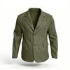 Leichte lässige Herren-Anzugjacke, Vintage-Farbe, einreihig, zwei Knöpfe, mit Leinenstruktur