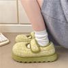 Retro thick-soled velvet warm cotton shoes, low-fullness gray women's winter heightening Mary Jane cotton shoes