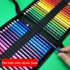 Professional Colored Pencils Storage Bag 36/48/72/120 Holes Pen Curtain  Office Supplies