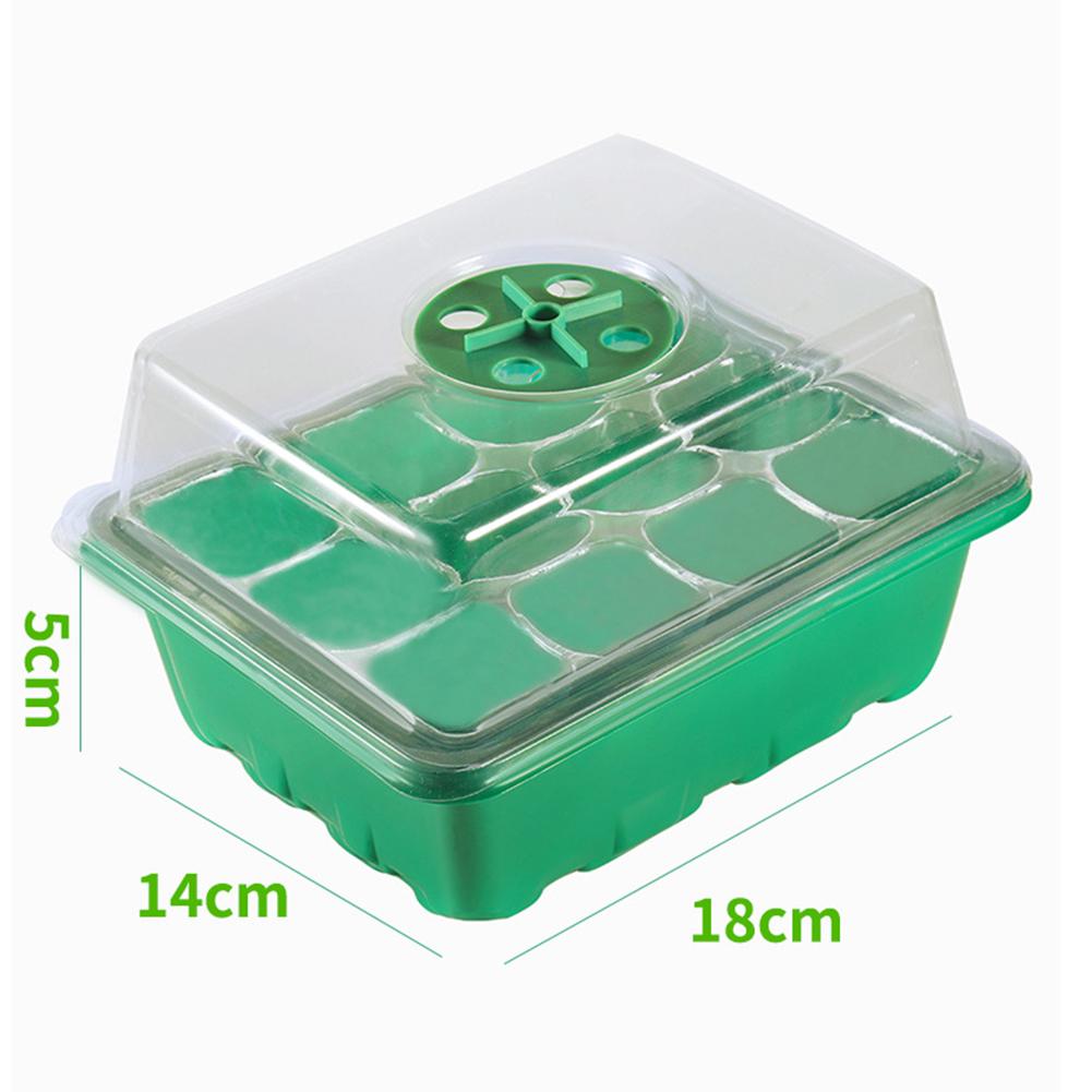 12 Holes Seedling Trays Seed Starter Kit Mini Propagator Plant Grow Kit with Humidity Vented Domes and Base for Seeds Starting