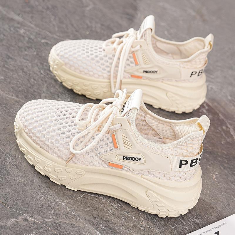 Sommer Damen Schuhe neu atmungsaktiv hohle Mesh Schuhe Kinder vielseitige dicksohlige Fly-Woven Sportschuhe lässige Dad Schuhe
