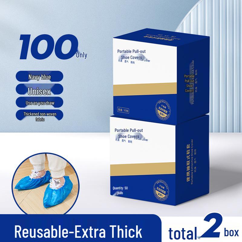 Waterproof Non-Slip Disposable Shoe Covers: Thick, Wear-Resistant, Non-Woven Foot Covers for Indoor Use