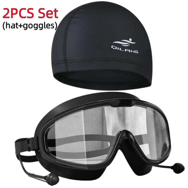 Swimming Goggles Big Frame Swimming Goggles Big Frame HD Wide View Anti-Fog UV Protection Swimming Goggles for Adults No Leaking