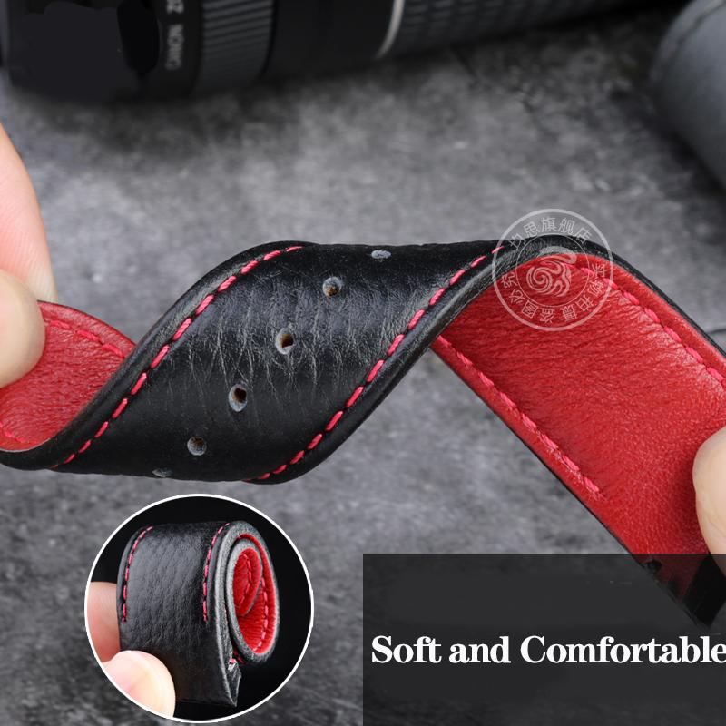 22mm Gebogenes Echtleder Uhrenarmband Für C-asio EQB-800BL EQB-501 EQB-900 EDIFICE/EQB-500 Wasserdichtes Gummi Uhrenarmband Herren