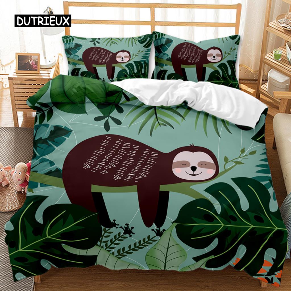 Lenoškový povlak na přikrývku Set Kreslený Vesmírný Lenoch Povlečení Lenoch Zvíře Přikrývka Povlak Dvojlůžko Queen King Size Polyesterová Přikrývka