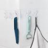 6Row Strong Self Adhesive Wall Hooks Nail-free Transparent Multipurpose Holder for Kitchen Bathroom Traceless Hanger Stickers