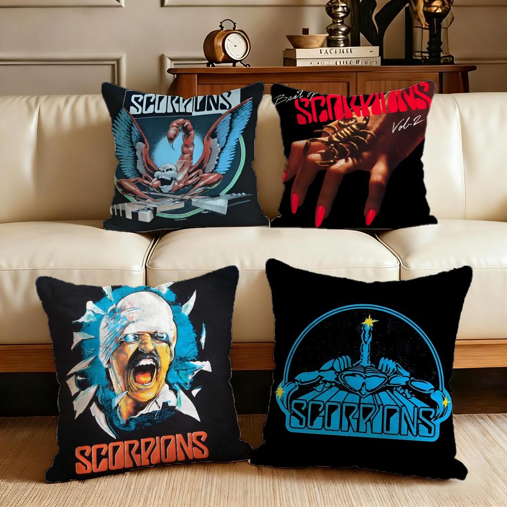 Music Scorpions Cushion Cover Cushion Cover Set 4Pcs 50x50 45x45 40x40 Pillowcase Decorative Sofa Home Decor