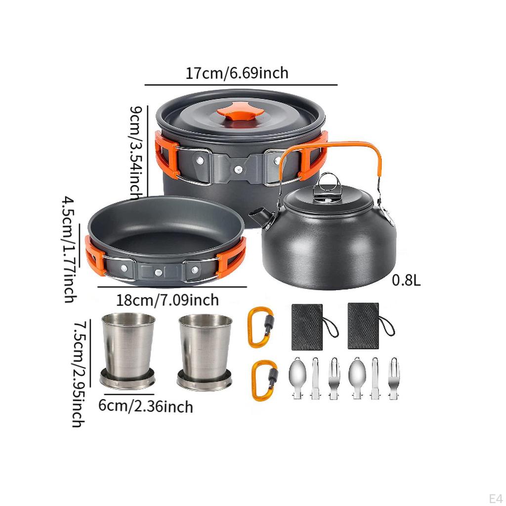Camping Cooking Set with Carry Bag and Frying Pan for Outdoor Use