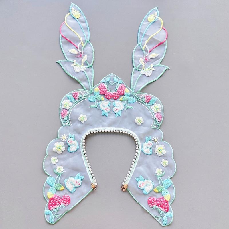 Fairy Hanfu Collar False Collar Yunjian Embroidery Rabbit Detachable Collar Traditional Chinese Hanfu Accessories