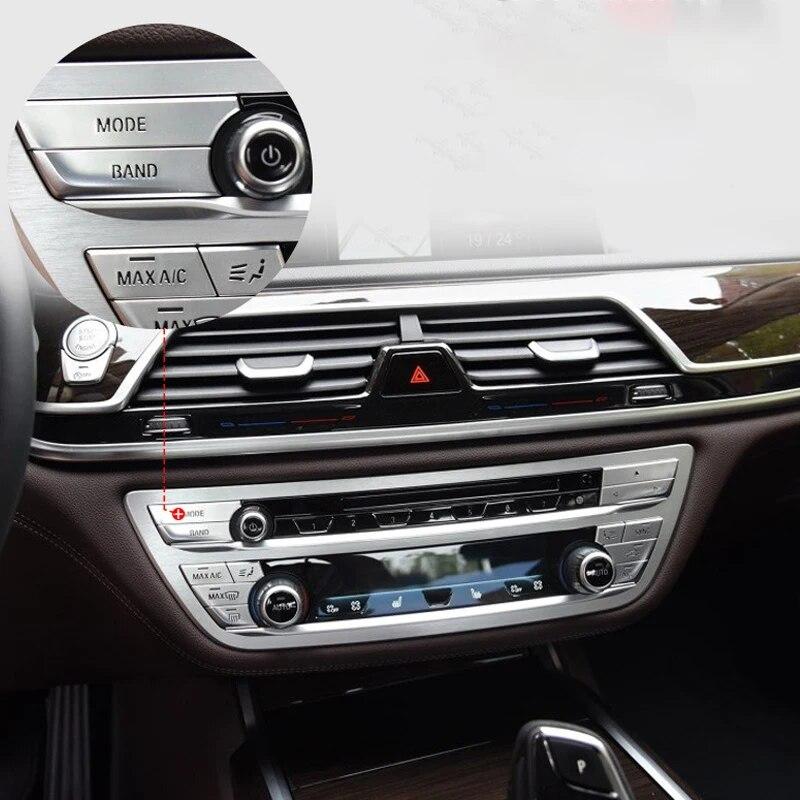 Car Interior Central Control Air Conditioning CD Panel Button Replacement Cover Stickers Auto Accessories For BMW G30 2018-21