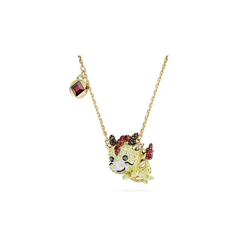 Swarovski Chinese Zodiac Dragon Shape Gold Plated Necklace Women s 5676540