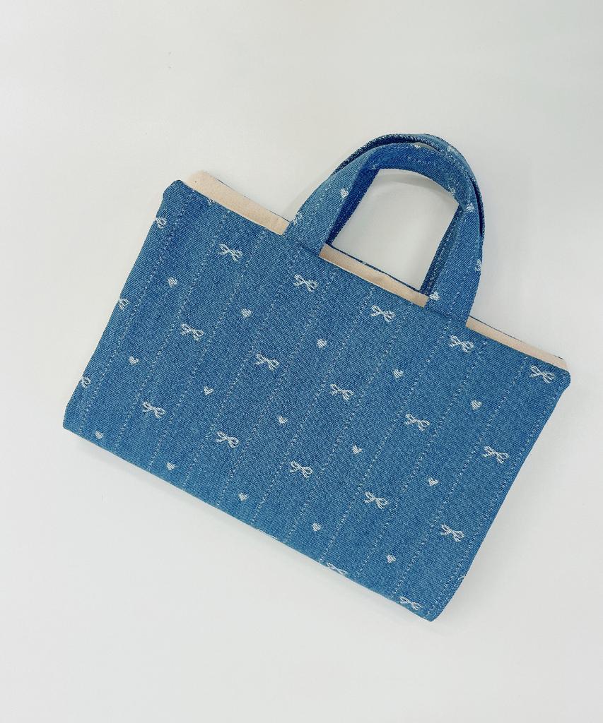 Sonnetofnight One-Size Denim Tote Book Cover With Hand Strap Handle Book Pouch