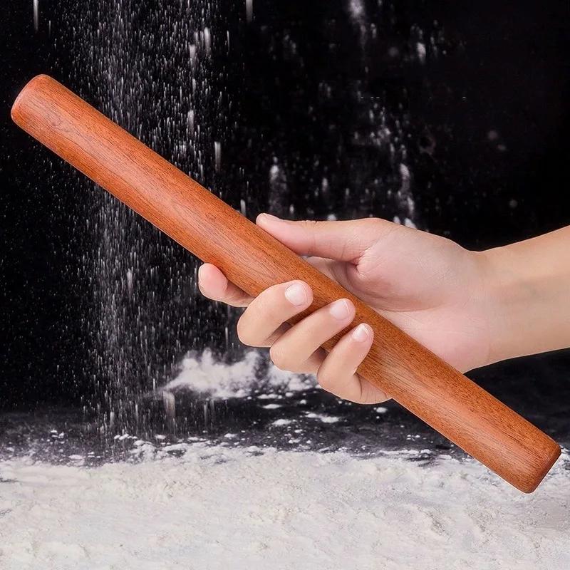 25/30/50/60cm Natural Lacquerless Rolling Pin Solid Wood Baking Dumpling Pie Pastry Noodles Ebony Wood Rolling Pin Baking Tools