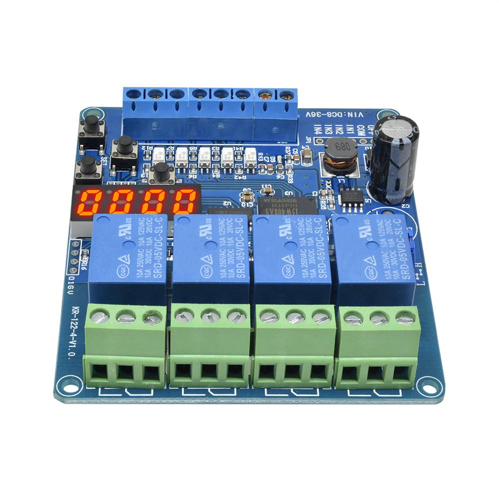DIY DC 8V to 36V Industrial Grade 4 Channel Multi-Function Relay Module Broad Voltage Supply Module Durable DIY DC 8V to 36V Industrial Grade 4 Channel Multi-Function Relay Module Broad Voltage Supply Module Durable