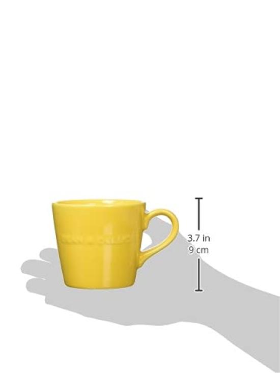 DEAN DELUCA Morgen Karamell Mikrowellen- und Spülmaschinenfester Becher, Gelb, Sicher, Kaffee/Tee, 9,5x13x8,5cm