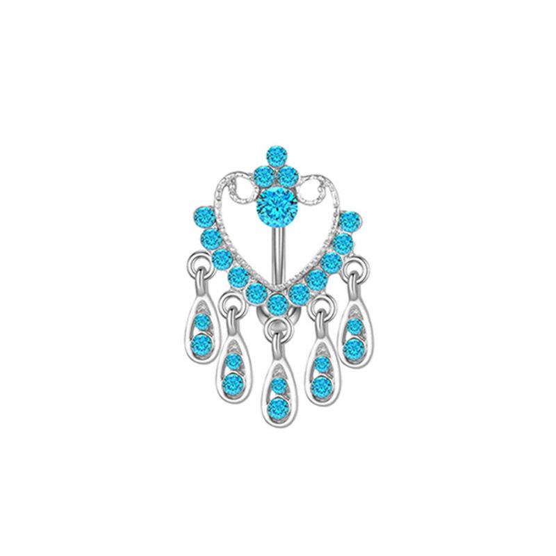 Blue Series Stainless Steel Butterfly Navel Ring - Fashionable Japanese Korean Sexy Goddess Jewelry