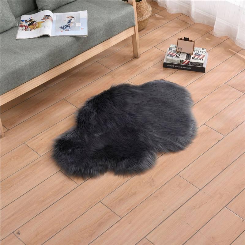 Faux Wool Cloud-Pattern Long Pile Rug for Living Room, Bedroom, and Bay Window