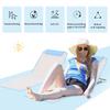 Beach Lounger, Sun Lounger, Garden Lounger, Foldable, Adjustable Backrest, Side Pocket, 48 Cm X 134 Cm X 33-43 Cm, Beige