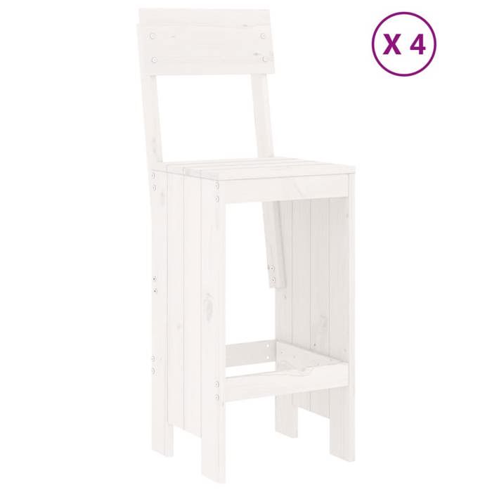 VidaXL Ensemble de bar de jardin 5 pcs blanc bois massif de pin, ensemble de pub, ensemble de bar de patio, ensemble de 3157800