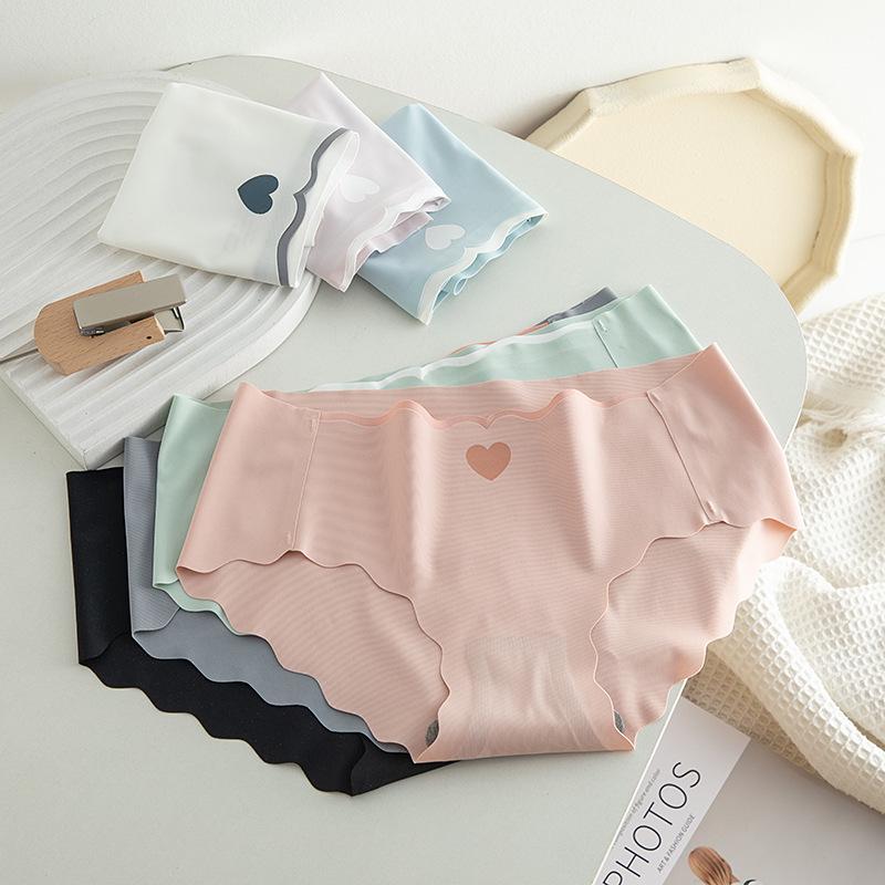 Japanese Style Women's Seamless Ice Silk Mid-Waist Underwear - Breathable Triangle