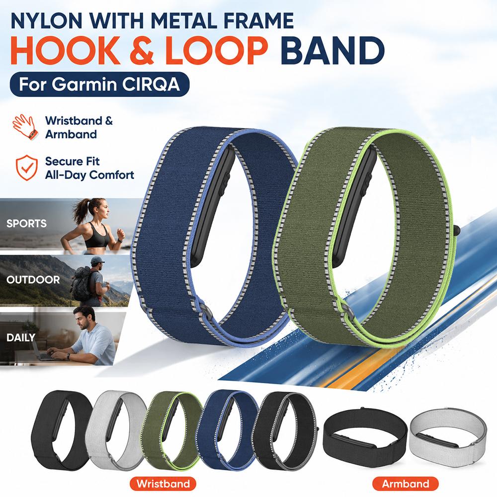 Cinturino in Nylon per Garmin CIRQA Braccialetto da Polso Premium in Nylon per Garmin CIRQA Traspirante Regolabile Braccialetto per Orologio Sportivo