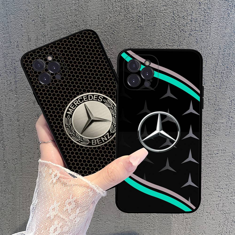 CRI1Car M-Mercedes-Benz Phone Case For IPhone 16 15 14 13 12 11 17 Pro Max Simplicity Back TPU Soft Case