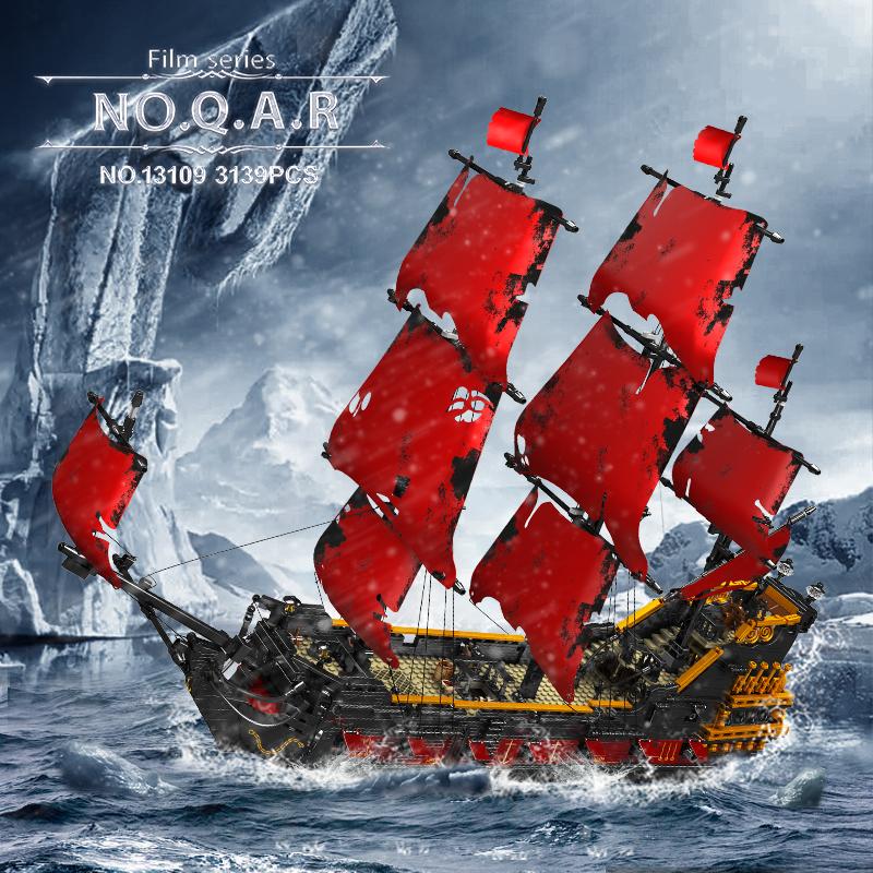 MOULD KING 13109 Creative Gifts for Kids Pirates Ship Building Blocks MOC Bricks Red Ship Model Kits To Build Educational Toys