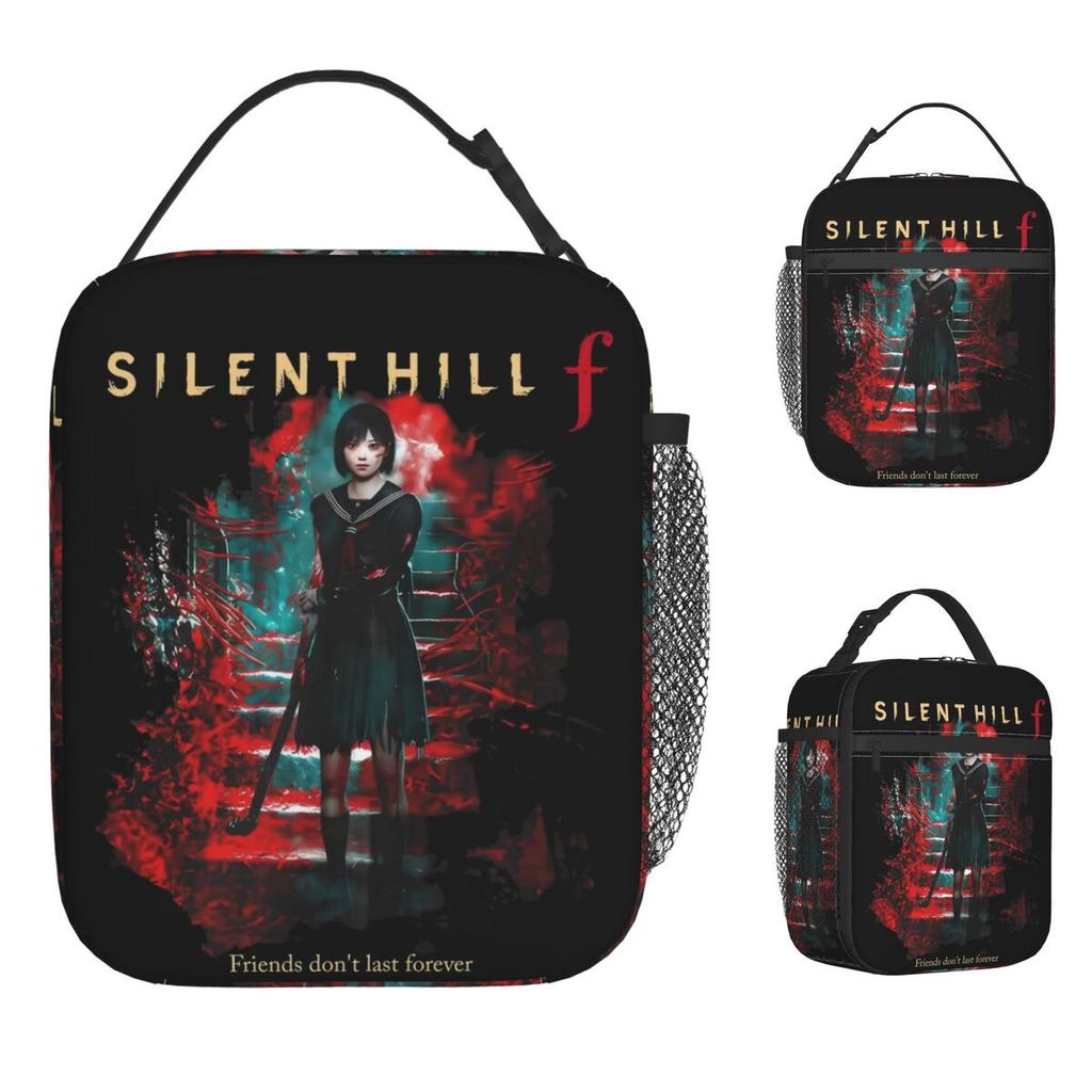 Silent Hill F Friends Don't Last Forever Lunch Bag Office Lunch Box For Girls Print Tote Food Bags Oxford Convenient Cooler Bag