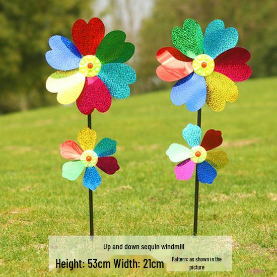 Children's Colorful Sunflower Sequin Pinwheel Toy