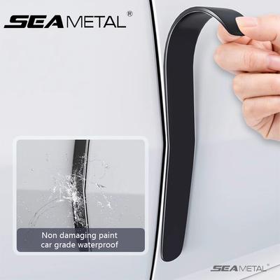 4PCS Extended Car Door Bumper Strip Black Body Protector Anti-scratch & Anti-scuff Protective Strip Body Decoration Strip