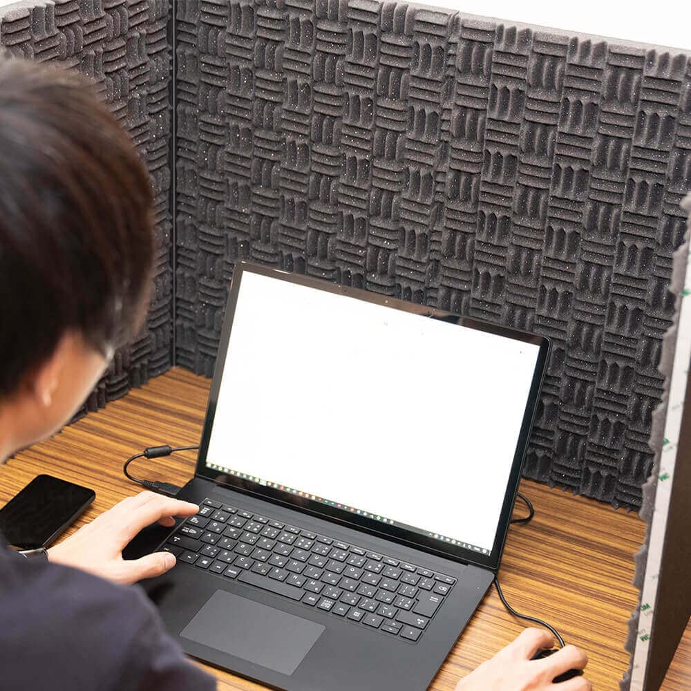 Answer Gaming Partition Noise Vacuum Booth in Adhesion with Absorbing Noise [Made Japan/Game Live/TRPG/Live Streaming/Telework/Splash Prevention/Easy