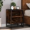 VidaXL Bedside Table Smoked Oak 40x31x50 Cm Engineered Wood Metal, Side Table, Bedside Cabinet, Side Table for 848703