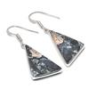 Natural Maligano Jasper Gemstone Handmade 925 Sterling Silver Earring 1.81" f5E32