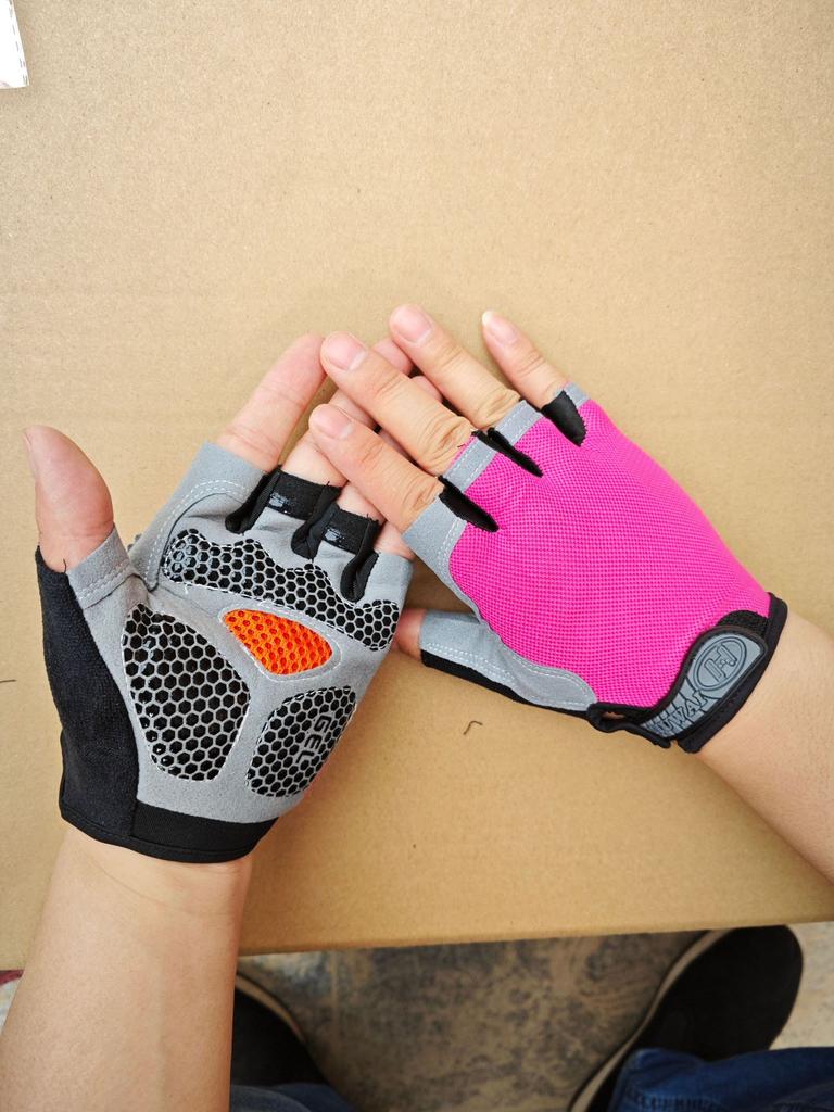 SANTIC Cycling Half Finger Gloves for Men Women, Anti-Slip Shock-Absorbing Breathable Mesh, for Gym Yoga Driving Outdoor Sports