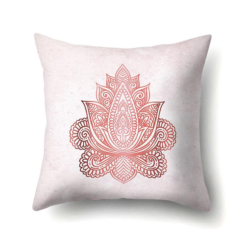 Polyester Pillowcase Marble Nordic Ins Style Geometric Printed Peach Leather Velvet Living Room Sofa Pillowcase
