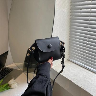 Modische Mini-Umhängetaschen aus PU-Leder, solide Handtaschen für Frauen, Münzkarten, Kopfhörer, Lpstick, Organizer-Taschen, Umhängetaschen