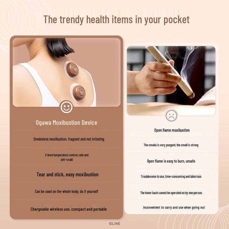 OGAWA Portable Moxibustion & Hot Compress Massager