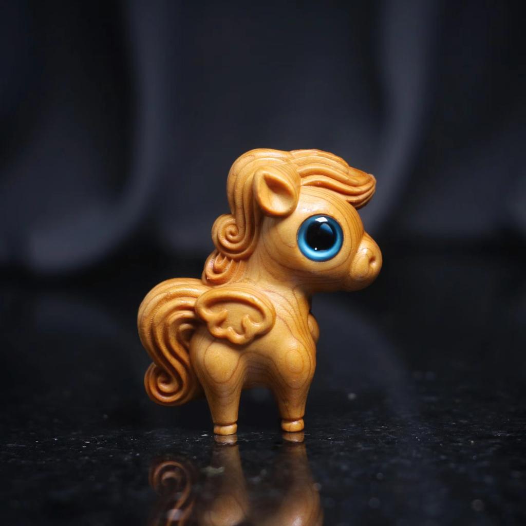Wooden Blue Eye Zodiac Horse Ornament Miniature Offices Home Room Cute Decoration School Kids Event souvenirs Birthday gift 2026